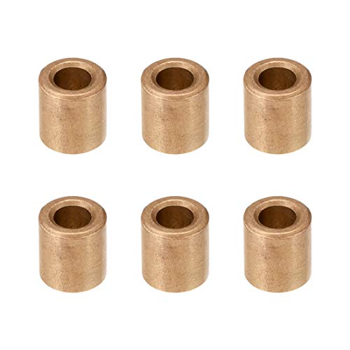 sourcing map Lagerhülse 5 mm Bohrung x 9 mm Außendurchmesser x 10 mm Länge Selbstschmierende Buchsen aus Sinterbronze 6 Stück