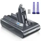 V6 6500mAh Akku für Dyson V6 DC62, Ersatzakku für Dyson DC58 DC59 DC61 Animal DC72 DC74 SV03 SV05 SV06 SV07 SV09 Staubsauger + 2pcs Filter