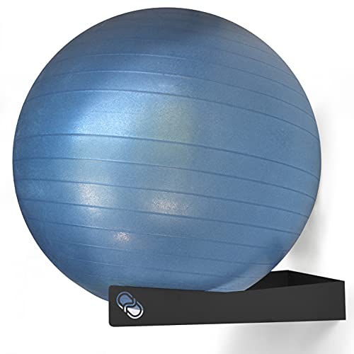 Wandhalter für Pilatesball, Yoga, Fitness, Balance, Physiotherapie und Schwangerschaftsball, 100 % Kohlenstoffstahl (1 Stück, schwarz)