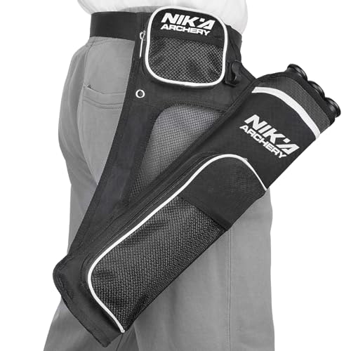 ELONG OUTDOOR Bogenschießen Köcher für Pfeile,Pfeile Köcher Köcherhalter Tasche mit 3 Geschützte Pfeilrohre – Verstellbare Gürtel Taille für Jugendliche Erwachsene das Bogenschießen