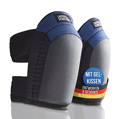 LAUTER SCHUTZ LauterSchutz® Profi Gel-Knieschoner für Boden- & Fliesenleger [Anti-Rutsch Beschichtung, bequemer Doppelverschluss] - Handwerker und Heimwerker - Deutscher Hersteller - (Blau, ORIGINAL)