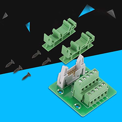 IDC10P 10-poliger Stiftleisten-Anschlussklemmenblock Breakout Board SPS-Schnittstelle mit Halterung für die SPS-DIN-Schienenmontage