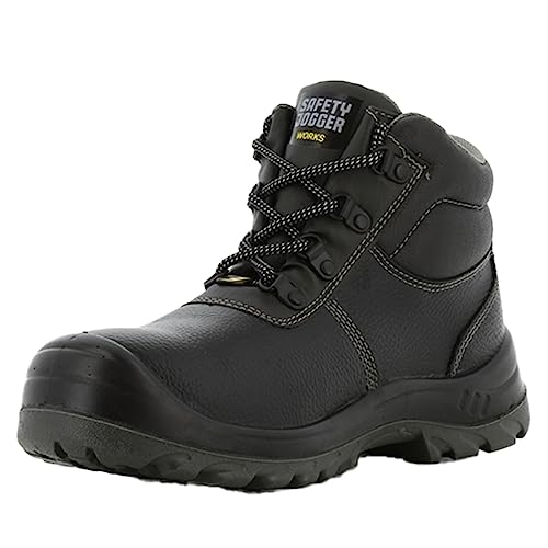 SAFETY JOGGER Sicherheitsschuhe mit Stahlkappe Herren Leicht - Bestboy - S3 / S1P Arbeitsschuh für Damen, rutschfeste Stahlsohle, Stoßdämpfender, Wasserabweisender Sicherheitsstiefel, Schwarz, 48 EU