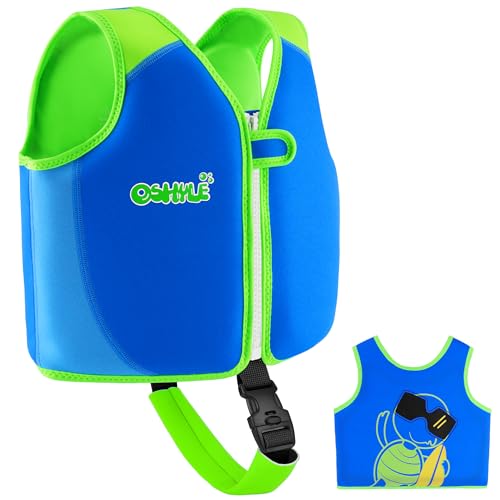 OSHYLE Kinder Schwimmweste - Jungen Mädchen Neopren Schwimmen Jacke Kleinkind Schwimmen Floating Neopren Schwimmweste für 1–9 Jahre (S(1-3), Blau)