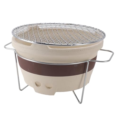 Yakitori Grill, Konro Grill Ton-Holzkohleofen Tongrillen Teezubereitungsherd Tisch-Holzkohlegrill Koreanischer Grill für Grillabende Im Freien Camping Reisen, 9,45 X 9,45 X 5,71