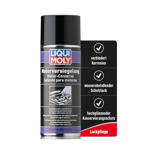 LIQUI MOLY Motorversiegelung, Art.-Nr. 3327 I 400 ml hochglänzender Motorlack zur Motorraum-Konservierung I Wasserabweisender Motor-Schutzlack zum Schutz vor Nässe, Korrosion & Schmutz I Motorpflege