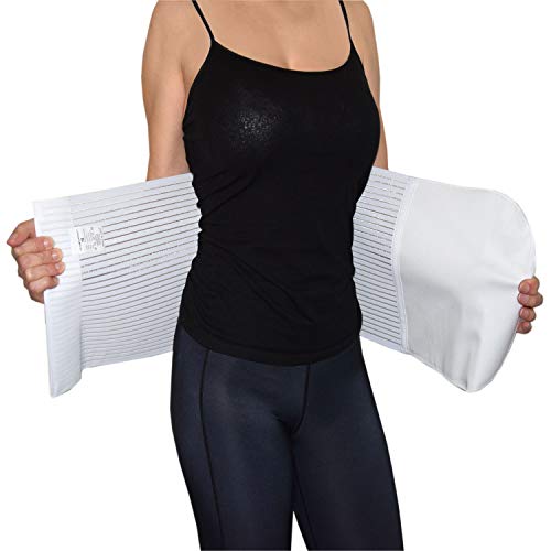 BODYPERFECT Postpartale Bauchband nach der Operation Unisex-Linderung von Rückenschmerzen Einstellbare Verschlusshöhe 24 cm (Weiß H24, XL)