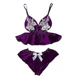 QWUVEDS Größe von Unterwäsche Spitze Blumen Unterwäsche Stück BH Korsett Zwei Plus Frauen Bralette Thermounterwäsche Herren