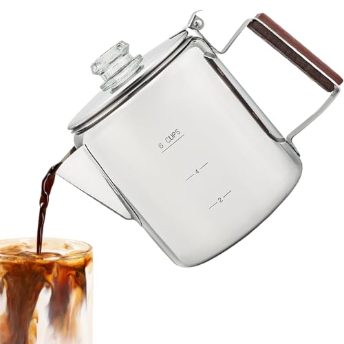 Generisch Kaffeemaschine - Kaffeemaschine Percolator | Tragbare Maschine Mit Kompaktem Vintage-Design Für Camping, Familie Und Freundesgruppen