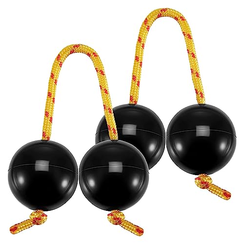 DINGFENG Aslatua African Shaker, 2 Paar 5CM Kugeldurchmesser Afrikanische Kashakas Shaker Rassel Aslatuas Instrument Rhythmic Ball Klassisch Handpercussion für Kinder Erwachsene Hochzeiten (Schwarz)