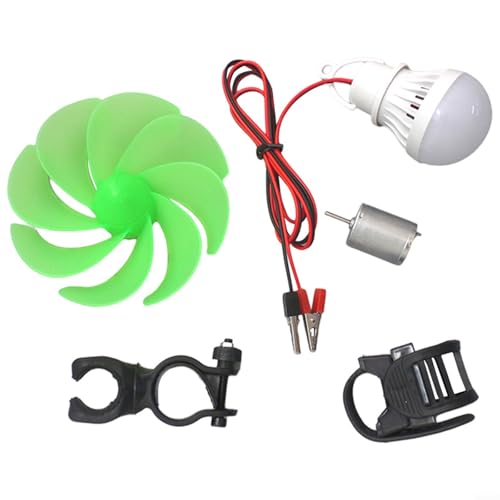 EpheyFIF Wind Power Generator, Power Alternative Energy Generator, Windturbine Generator Kit DIY Teaching Modell, Mini Windturbine Motor Blade W/Bulb DIY Kit