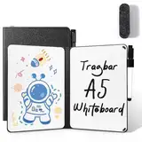 AGM Mini Whiteboard Schwarz, Tragbar A5 Memoboard Klein Doppelseitiges Schreiben Whiteboard Kein Magnet, 15 x 21 cm Harte Schale für Büro, Schule, Zuhause - inkl. 1 Marker mit Radierspitze