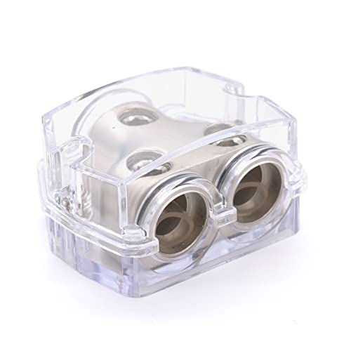 maxxcount PowerSplitter Strom Verteiler Block 1x 0GA Eingang auf 2X 0GA Ausgang für KFZ, Auto, Boot, Wohnmobil, Verstärker, Car HiFi Kabel, Heim HiFi oder Elektronik, Werkstatt