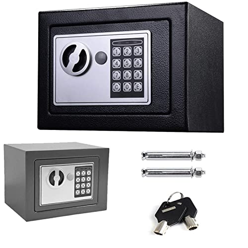 8,5L Tresor Safe mit 2 Schlüssel Feuerfest Wasserdicht Elektronischer Digitaler Tresor Safe Elektronischer Digitaler Safe Dokumententresor Geldschrank Wandtresor Home Office Safe Schwarz