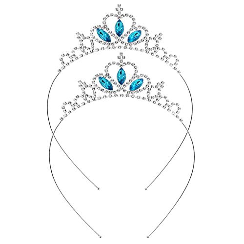 Molain 2 Stück Prinzessin Krone Tiara, Mädchen Stirnband Haarband Tiara Strass Kristall Perle Tiara Tiara Kopf Krone für Frauen Mädchen Hochzeit Abschlussball Party (Stil B)