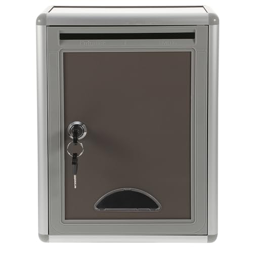 Gadpiparty Metallständer Vorschlagsbox Small Suggestion Box Mailbox with Lock Wall Hanging Complaint Suggestion Box Aluminium Alloy Box Abschließbare Box Schloss Metallklammern