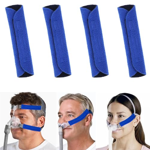 CPAP Gurtbezüge CPAP Maske Kopfband Gurtbezüge 4 Pack Bequem Gesichtspads für Verringerung von Wange Rote Flecken und Einbuchtungen