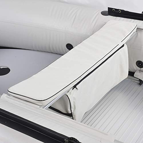 Nemaxx Professional Sitzbanktasche mit Polsterauflage für 230 cm Schlauchboot - Sitzbankauflage, Boot Sitzpolster mit Tasche - extra weich - Schlauchboottasche, Stauraumtasche, hellgrau