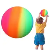 Anwangda Bouncy Kickball, PVC Regenbogen Ball Kinder Spielball, Fußball Softball Trainingsball Regenbogen Strandball, Kinder Kickball für Drinnen und Draußen, 9 Zoll