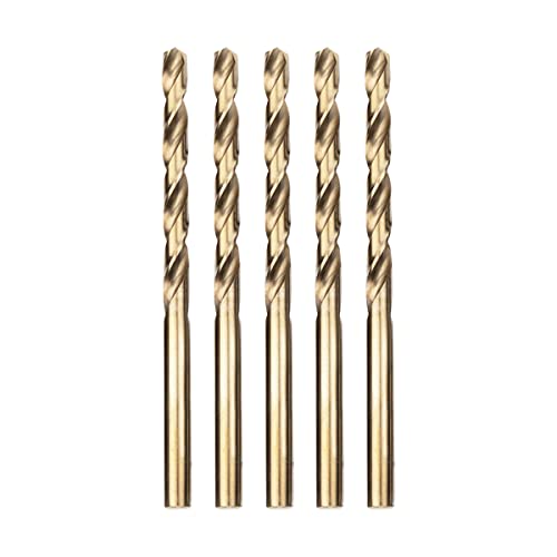 Meccion HSS Metallbohrer Professional Geschliffen Kobalt 5pcs 4.8mm Spiralbohrer fur Edelstahl und Metall
