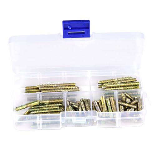 110pcs M4 Dowel Screw | Double Ended Screw Hanger Bolt for Woodworking/Furniture Assembly | Zinc Plated Iron Connector | 4-40mm Size Range