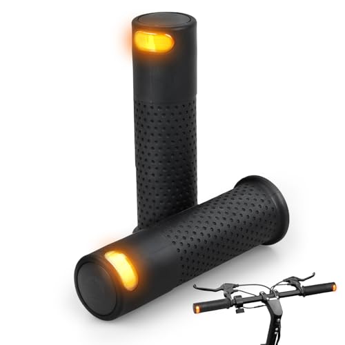 E Scooter Blinker mit Griff,Scooter Lenkerleuchten, Scooter Berührungswarnleuchten, Scooter Blinkerleuchten,Kompatibel Xiaomi M365/Pro2/1S Ninebot ES1 ES2 ES4 Weicher Lenkergriff, Scooter Zubehör