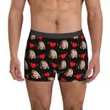 Lustig Unterwäsche Herren - Anpassen Boxer Briefs Personalisierte Unterhose Personalisiert Boxershorts mit Foto Gesicht Male Retroshorts für Herren Weihnachten Valentinstag Geburtstag Geschenk