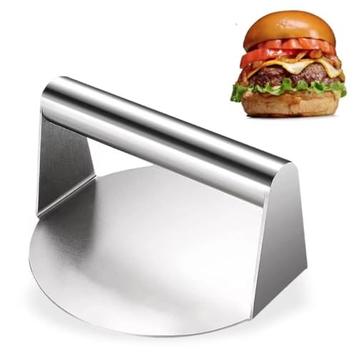 PIQIUQIU Burgerpresse Hamburgerpresse aus Edelstahl für leckere Hamburger, Patties, BBQ, Flat Top Grill, Durchmesser 5,5-Zoll