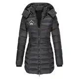 Wintermäntel Damen Lange Steppmantel Winter Daunenmantel Warm Jacke Mantel mit Kapuze Reißverschluss Daunenjacke Parka Daunenjacke Winddichter Outdoorjacke Leicht Steppmantel