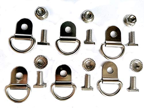 6 Zurrösen klein Bohrung 6,2 mm mit Hammerkopfschraube M6 x12 EDELSTAHL