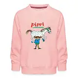 Spreadshirt Pippi Langstrumpf Pippi hebt Kleiner Onkel Kinder Premium Pullover, 98/104 (3-4 Jahre), Kristallrosa