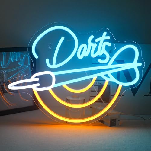 Horseneon Dart Neon Schild, Darts Bar Led Schild Dartscheibe Leuchtreklame für Wand, Game Led Neon Sign für Spielzimmer Kneipe Heim Bar Club Männerhöhle Party Dekor