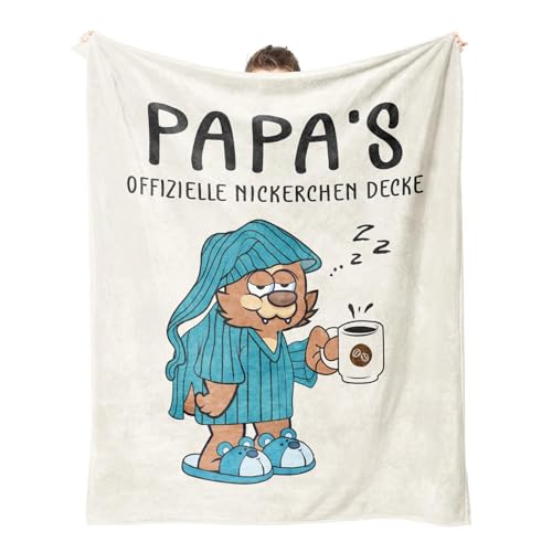 Juratar® Vatertagsgeschenk für Papa – Personalisierte Flanell-Decke mit liebevoller Botschaft von Tochter oder Sohn – Superweich, 157×132 cm