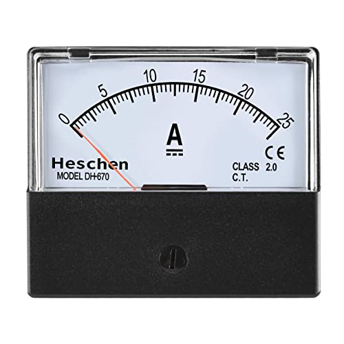 Heschen Rechteckiges Panel montiertes Strommessgerät Amperemeter Tester, DH-670, DC 0-25A, Klasse 2.0