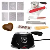 Total Chef Schokoladenschmelztopf Fondue-Set, 250 g, elektrischer Schmelzgerät für Schokoladenschmelzen, DIY-Süßigkeitenmacher mit 32-teiligem Zubehör-Kit für Übernachtungen