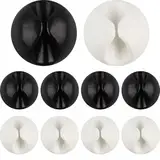10pcs Kabelclips für Nachttisch, selbstklebender Kabelorganisator, Kompaktkordhalter für Nachttisch, Telefonladegeräte, Computer, Zuhause, Büro, Schwarz und Weißbauer