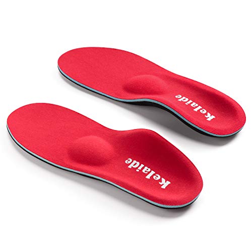 Kelaide Fersensporn Einlagen für Damen und Herren,Orthopädische Einlegesohlen für Fersensporn,Plantarfasziitis,Plattfuß Senkspriezfuß,komfort Mittelfußstütze Schuheinlagen- Rot, Unisex EU(43-44)280mm