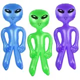 3 PCS Alien Aufblasbar, 45 CM Halloween Alien Aufblasbar, Alien Partydekorationen, Alien Ballon, Geeignet für Halloween-Alien-Partys, Wissenschaftsmuseumsausstellungen und Dekorationen