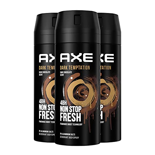 Axe Bodyspray Dark Temptation Deo ohne Aluminium sorgt 48 Stunden lang für effektiven Schutz vor Körpergeruch 3x 150 ml