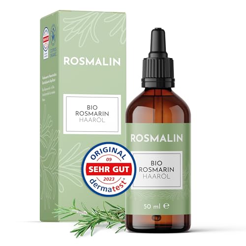 Rosmalin® Rosmarinöl Haare | 100% Bio | Dermatologisch getestet - für Frauen & Männer geeignet - Reine Naturkosmetik für Haare & Kopfhaut - Pflegende Kopfhautbehandlung