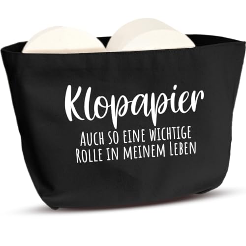 COZYINT Witzige Toilettenpapier Aufbewahrung Schwarz | Platzsparende Klopapier Aufbewahrung für Badezimmer oder Toilette/Klo | Bad Deko | Toilettenpapierhalter Korb (Wichtige Rolle) (Klopapier)