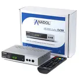 Anadol HD 202c-s Plus digitaler Full HD 1080p Kabel-Receiver [Kabelfernsehen für jeden Kabel-Anbieter geeignet] HDTV, DVB-C / C2, HDMI, SCART, Coaxial, Mediaplayer, USB 2.0 – Kabelreceiver Silber