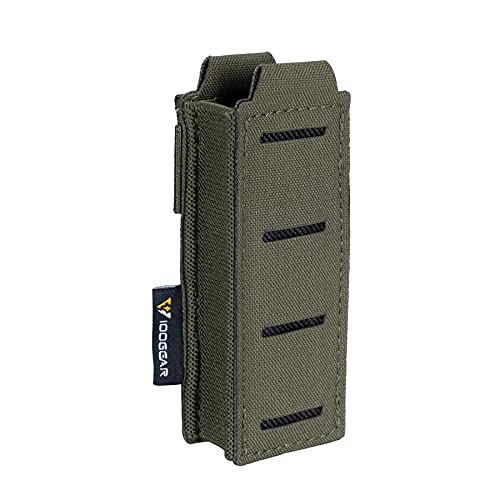IDOGEAR MOLLE Magazinbeutel Einzelne Pistolen Magtasche Elastische Oben Offene Tasches für Glock M1911 92 9mm .40 Magzines Taschenlampen Holster(Ranger Green)