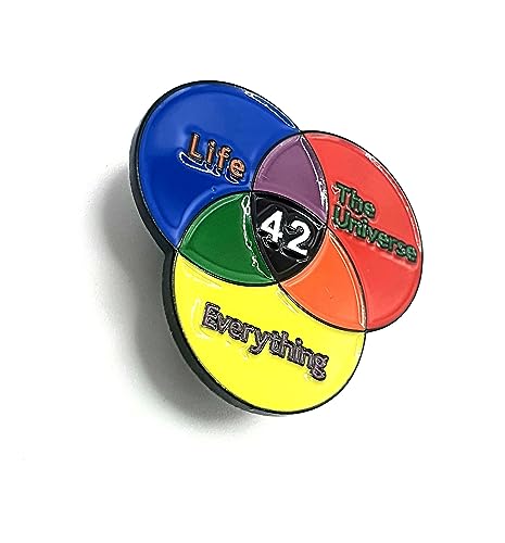 42 Life The Universe and Everything Space Science Fiction Metall Emaille Pin Badge, Metall