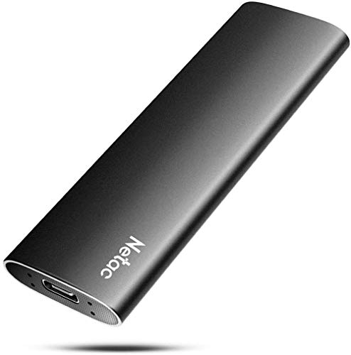 Netac SSD Extern 500GB USB 3.2 Gen 2, Externe Festplatte SSD für Laptop, TV Aufnahmen, Mac, PS4, PS5, Xbox, Handy Android, Festkörper-Laufwerk (USB C Aluminum)