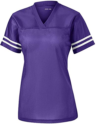 Damen Fußballtrikot Replica in Erwachsenengrößen XS-4XL, Violett/Weiß, 3X-Groß