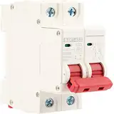 DC-Leitungsschutzschalter, DC Trennschalter DZ47-63Z-2P 500V 63A für Photovoltaik-Systeme, Thermisch-Magnetische Auslösung, 35 mm DIN-Schienenmontage, PV Trennschalter, Trennschalter Solaranlage