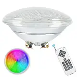 ledmo 40W RGB LED Poolbeleuchtung Unterwasser PAR56 Poolscheinwerfer IP68 Wasserdicht LED Schwimmbadleuchten Unterwasserscheinwerfer mit Fernbedienung Pool Beleuchtungen Unterwasser 12V AC/DC