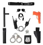 Dress Up America Ultimatives alles in einem polizei zubehör kinder -Rollenspielset für Kinder – enthält Pistole, Handschellen, Polizeiabzeichen und mehr, Halloween-Zubehör für die Polizei für Kinder