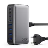 200W USB C Ladegerät, GaN III 8-Port USB Schnellladegerät PPS PD 65W Laptop Ladegerät Adapter USB C Schnellladestation mit USB-A, USB C Netzteil Charger für MacBook, iPhone, ipad,SteamDeck,Smartphones